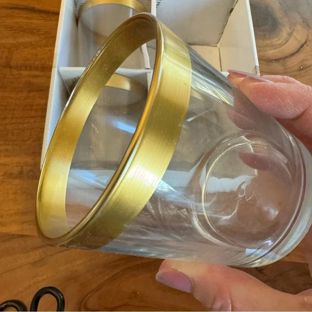NWT Gold Rim 13oz Highball Glasses Set of 4